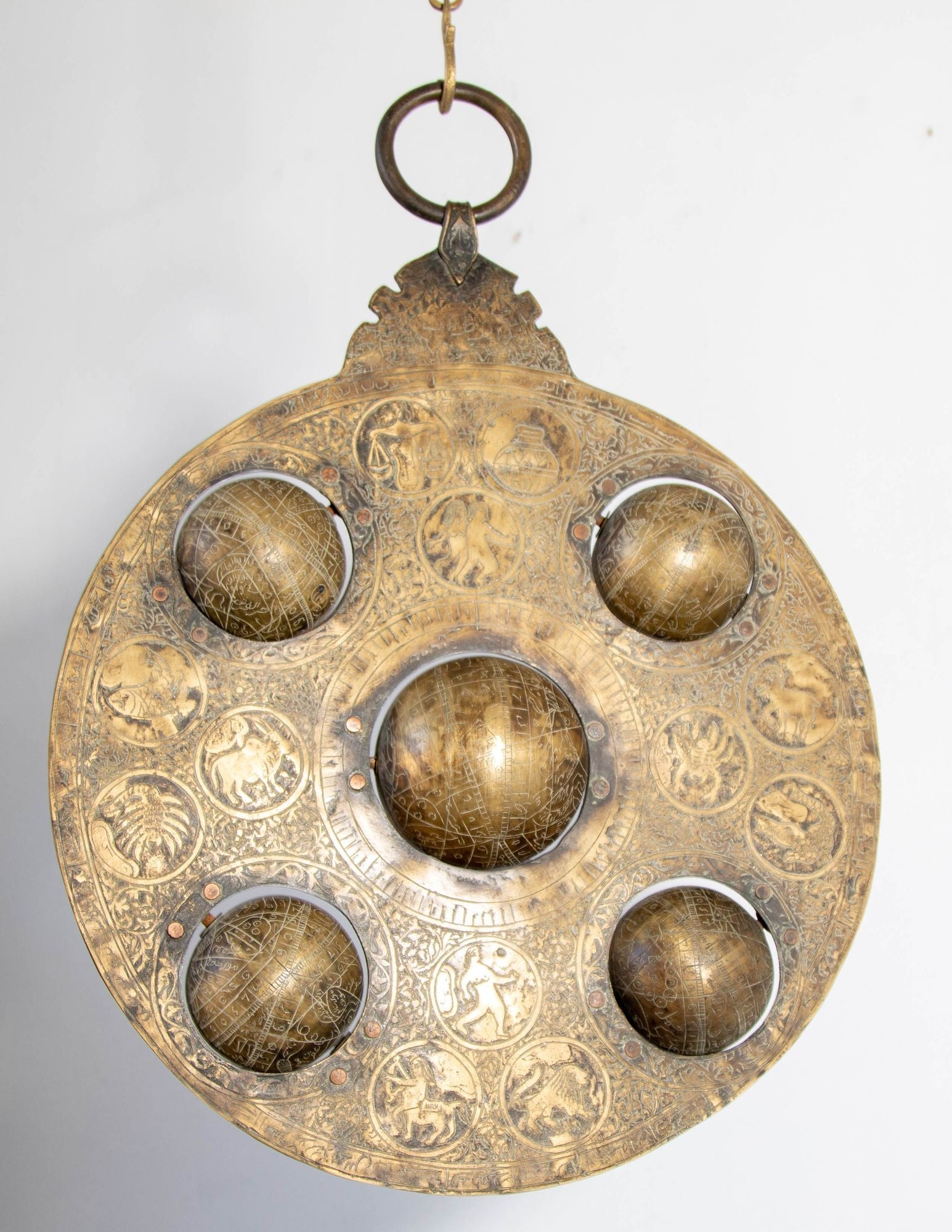 Islamic Cast Bronze Astrolabe with Five Celestial Globes Astronomical Instrument