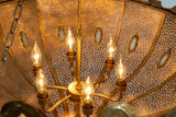 Vintage Large Moroccan Brass Chandelier in Andalus Moorish Style