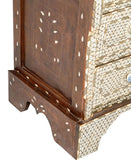 Antique Middle Eastern Mother-of-Pearl Inlaid Marble-Top Chest of Drawers