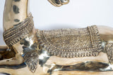 Large Brass Recumbent Deer Sculpture 1960s Hollywood Regency Style