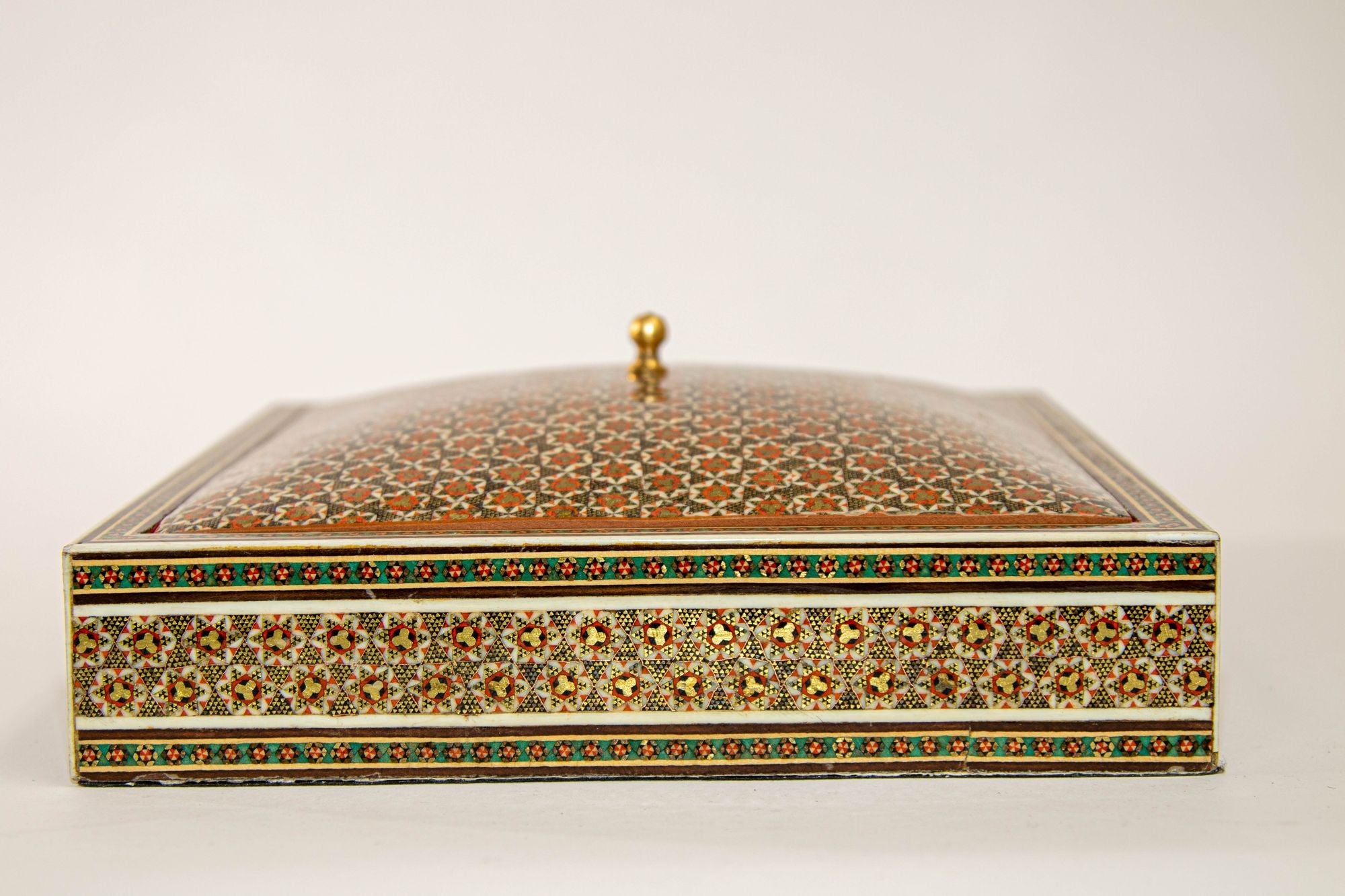 1950s Anglo Indian Style Micro Mosaic Inlaid Jewelry Box