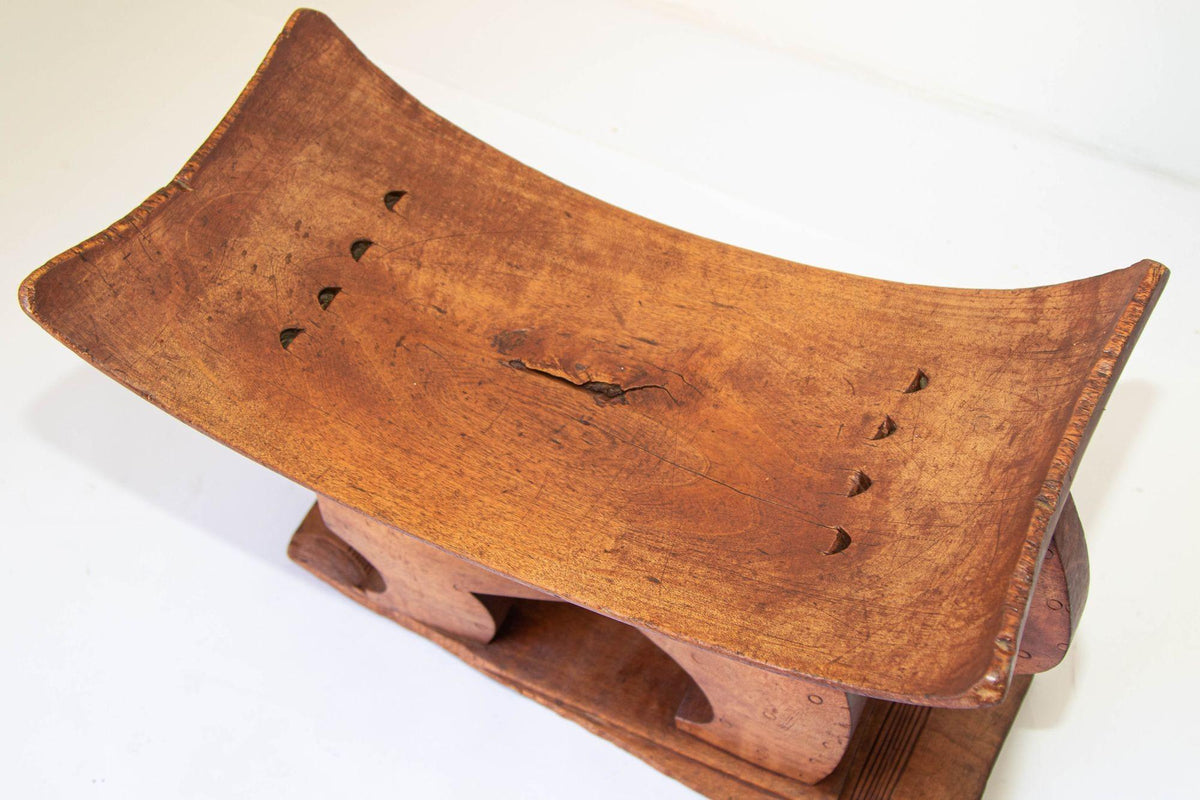 Antique Ghanian Ashanti Style Stool with Leopard Carved, Africa — additional view 13