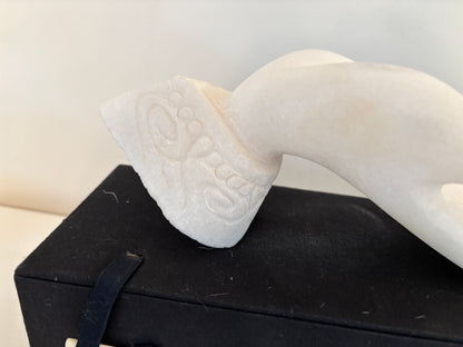 Vintage Alabaster Gyan Mudra Buddha Meditation Hand Sculpture in Box