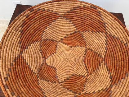 Large American Western Basket Vintage Woven Reed 1950s — additional view 14