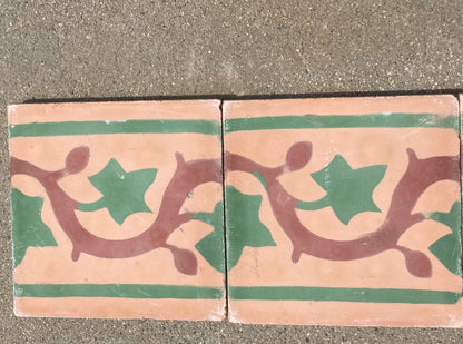 Moroccan Handcrafted Encaustic Cement Tile, Moorish Design, 1980