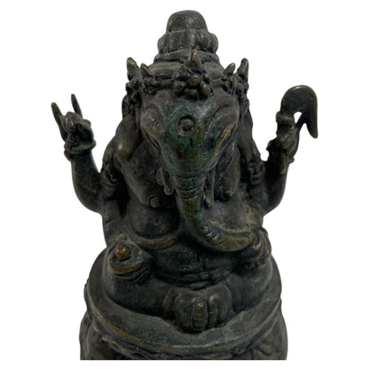 Bronze Statue Sculpture of Ganesh Indian or Nepalese Bronze Hindu Statue
