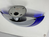 Postmodern Italian Cobalt Blue Murano Glass & Chrome Wall Sconce, 1980s 1 of 7