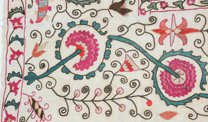 19th C. Suzani Bukhara Uzbekistan Antique Embroidered Islamic Art Textile Susani