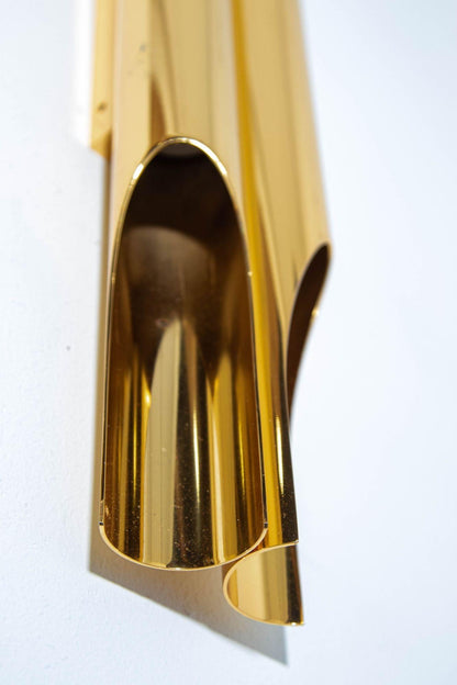 Italian Polished Brass Orgue Wall Sconce, Post-Modern Design, 2015 — Italy