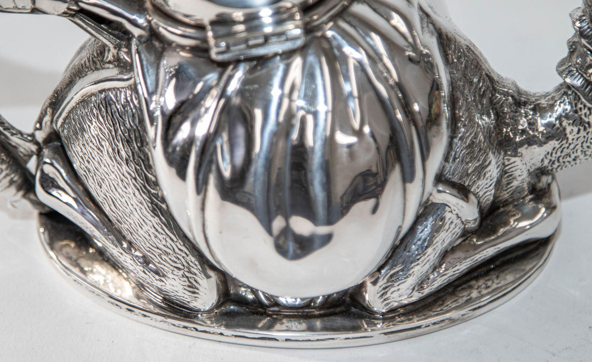 Camel Form "Karawan" Silver-Plated Teapot by Mariage Freres Paris France — detail view 12