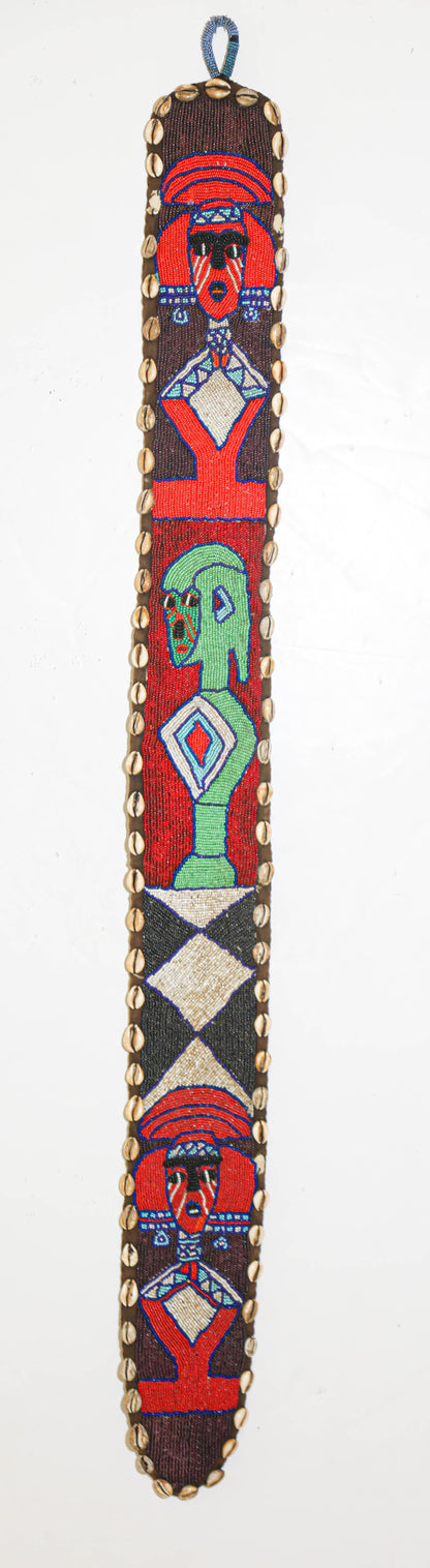 African Yoruba Diviner's Red Beaded Sash Panel 1950 — additional view 13