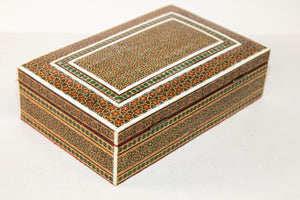 Middle Eastern Persian Micro Mosaic Khatam Inlaid Jewelry Box