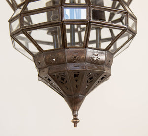 Vintage Moroccan Clear Glass Lantern Moorish Granada Spanish Style