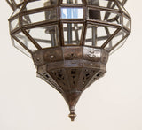 Vintage Moroccan Clear Glass Lantern Moorish Granada Spanish Style