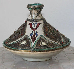 Moroccan Ceramic Tajine from Fez