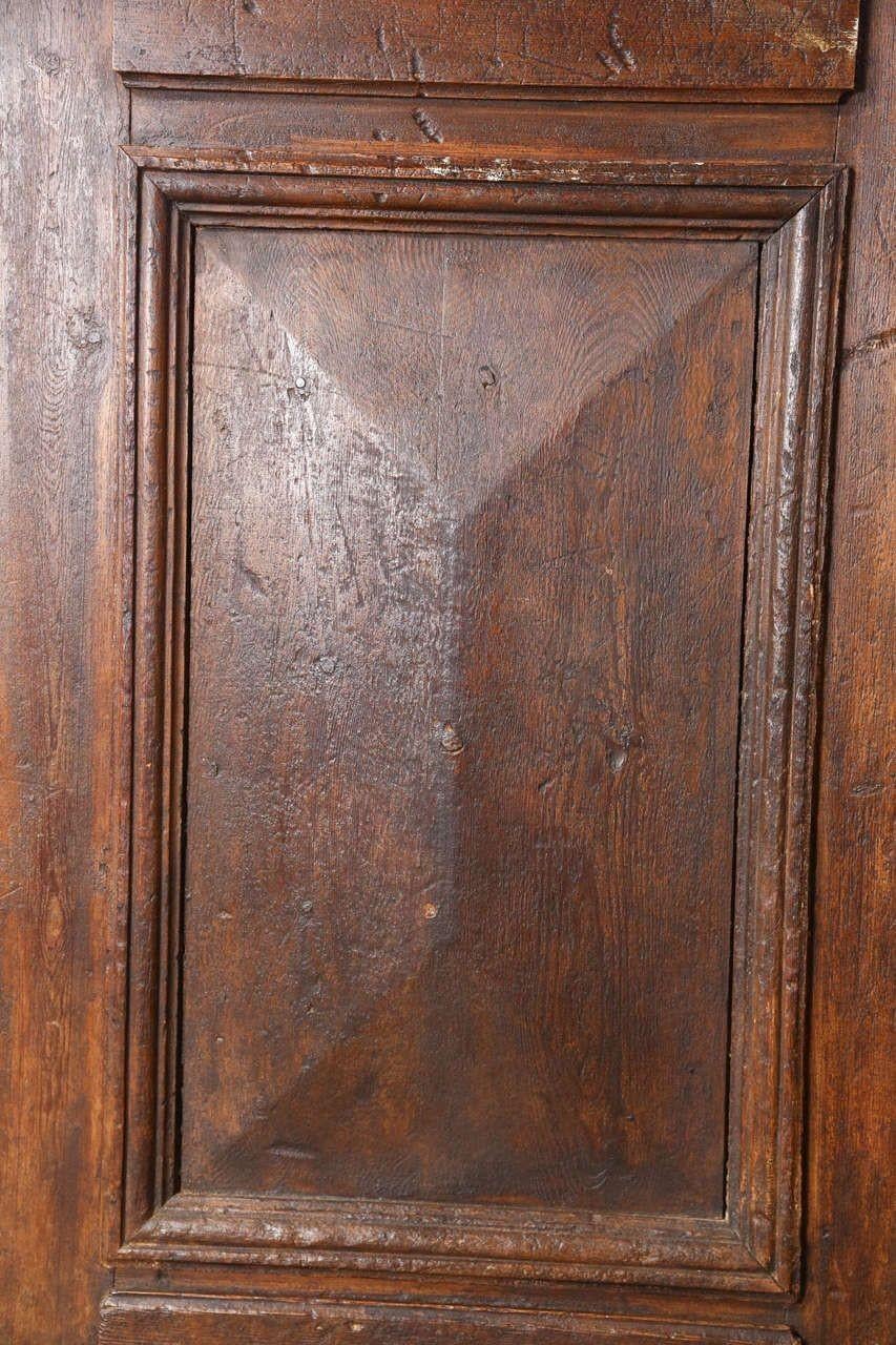 Antique French Painted Double Entry Doors with Transom Wood and Wrought Iron — France
