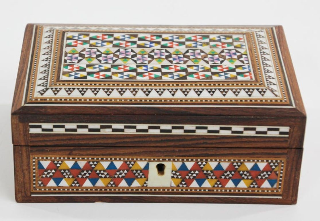 Middle Eastern Mosaic Moorish Box Inlaid