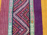 1960s Vintage Flat-Weave Berber Moroccan Rug