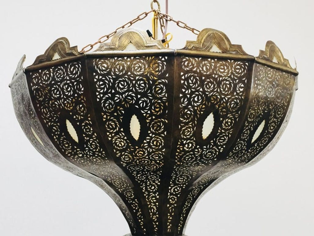 Large Vintage Brass Moroccan chandelier