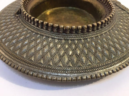 Antique Indian Dhokra Tribal Brass Anklet Repurposed as Catchall, circa 1920
