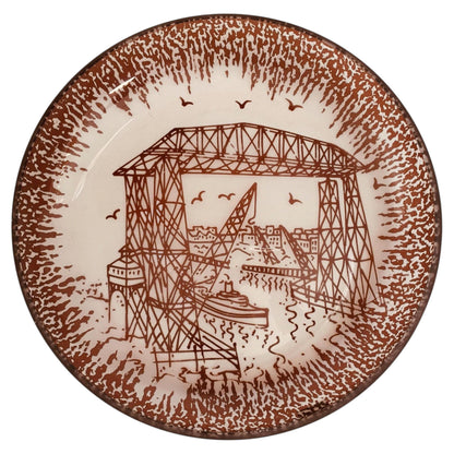 Querandi Hand Graved Art Glass Plate Bauhaus Industrial Style — main image