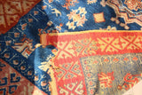 1960s Vintage Moroccan Tribal African Rug Indigo and Burnt Orange