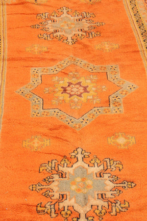 1960s Moroccan Berber Rug Burnt Orange 16ft Long