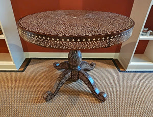 Anglo Indian bone inlaid Center Pedestal Table