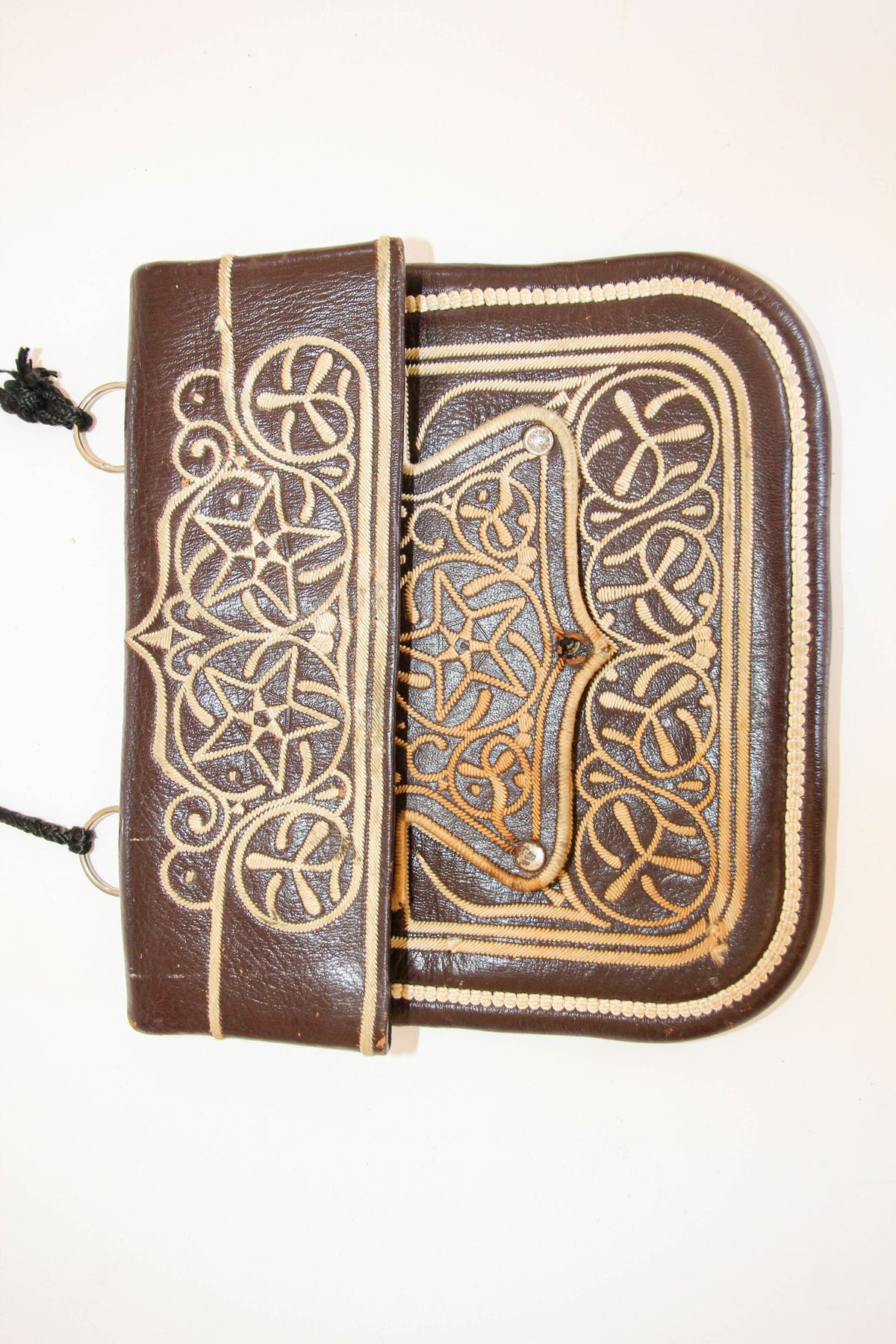 Collectible Vintage Hand-tooled Leather African Berber Tribal Moroccan Bag 1960