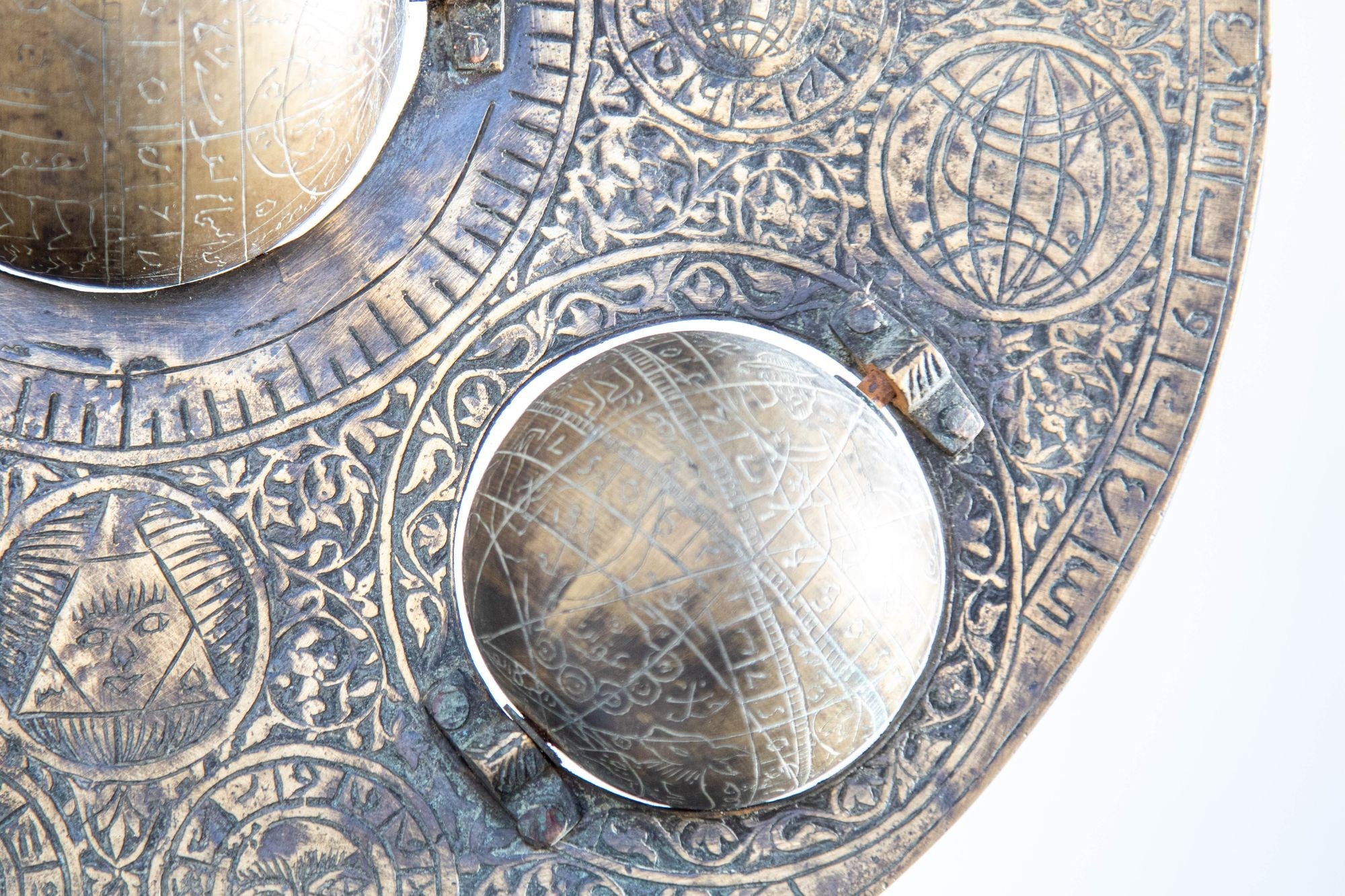 Islamic Cast Bronze Astrolabe with Five Celestial Globes Astronomical Instrument