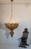 Vintage Large Moroccan Brass Chandelier in Andalus Moorish Style