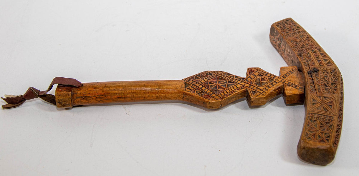 Moroccan Berber Wooden Sugar Hammer Marteau a Sucre Deggaga