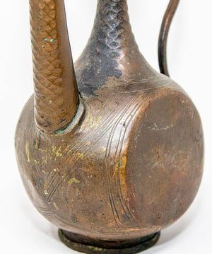 Antique Islamic Middle Eastern Qajar Persian Copper Ewer 19th Century