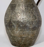Islamic Tinned Copper Pitcher Middle Eastern Persian Antique 19th Century Ewer