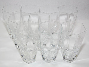 Frank Lloyd Wright by TIFFANY Crystal Tumbler Highball Glasses Barware Set of 8