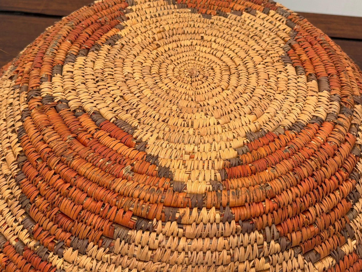 Large American Western Basket Vintage Woven Reed 1950s — additional view 15
