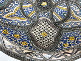 Antique Moroccan Moorish Handcrafted Ceramic Bowl Dish from Fez