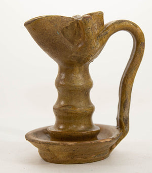 Antique Islamic Persian Nishapur Style Ceramic Glazed Oil Lamp