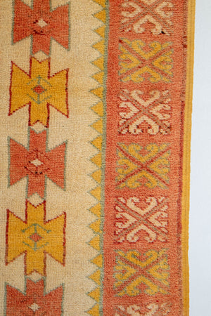 Moroccan Orange Vintage Beni MGuild Rug 1960s