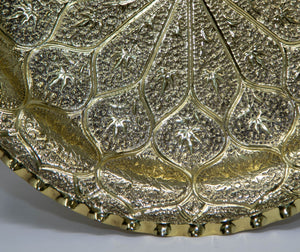 Moroccan Brass Tray Moorish Islamic Metalwork 13 inches Diameter