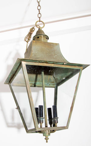 Verdigris Copper Brass Hanging Hall Lantern