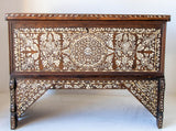 1 Large 19th-Century Ottoman Levantine Mother-of-Pearl Inlaid Dowry Chest