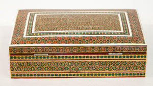 Middle Eastern Persian Micro Mosaic Khatam Inlaid Jewelry Box