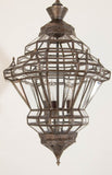 Vintage Moroccan Clear Glass Lantern Moorish Granada Spanish Style