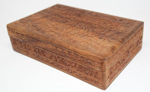 Anglo Raj Hand Carved Wooden Decorative Jewelry Box