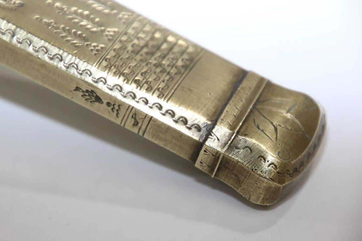 Antique Egyptian Brass Inkwell Qalamdan