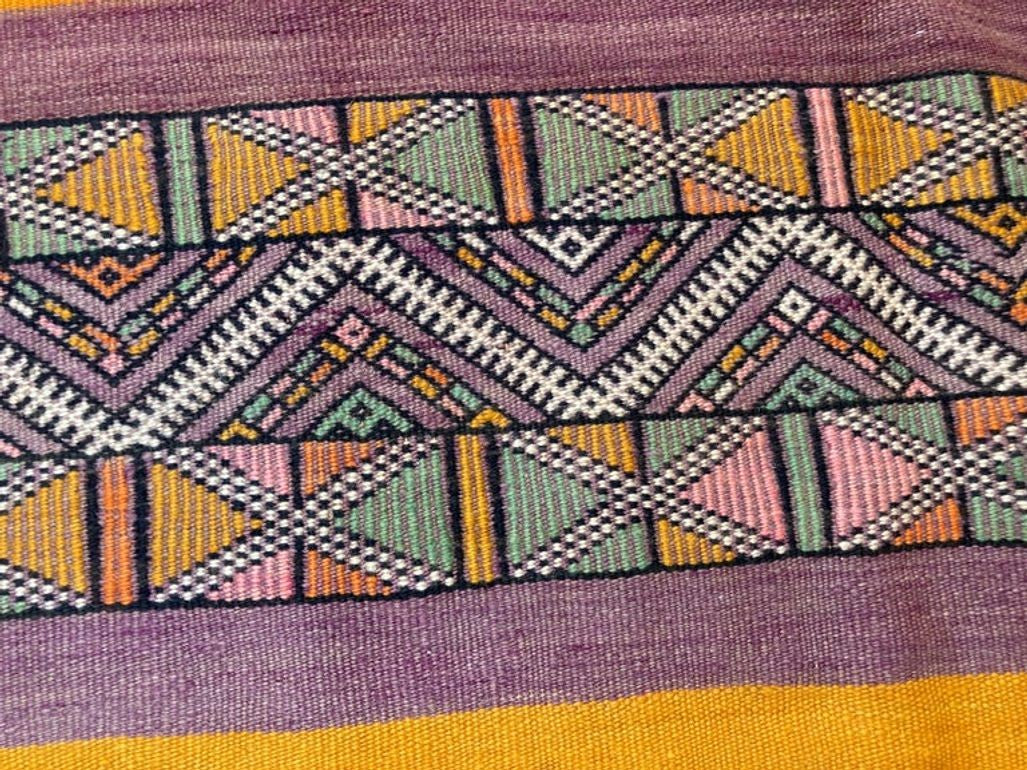 Vintage Hand-Woven Berber Kilim Rug by Moroccan Artisans, 6.5x10 ft