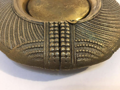Antique Indian Dhokra Tribal Brass Anklet Repurposed as Catchall, circa 1920