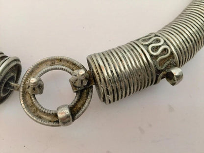 Traditional Silver Torque Necklace Chocker from Rajasthan India