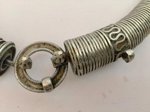 Traditional Silver Torque Necklace Chocker from Rajasthan India